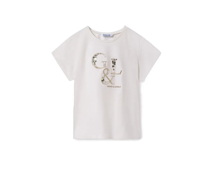 obrazek 1 Mayoral T-Shirt 854 Écru Regular Fit