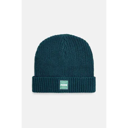 Zdjęcie Puma czapka bawełniana Classics Graphic Short Beanie kolor zielony bawełniana 025680