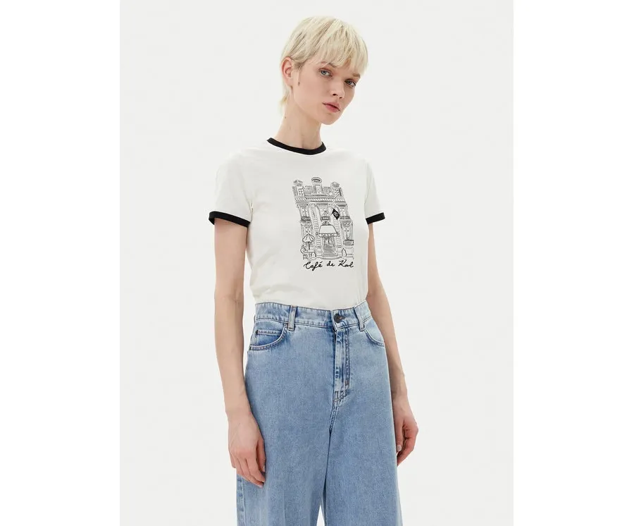 obrazek 1 KARL LAGERFELD T-Shirt A2W17087 Écru Regular Fit