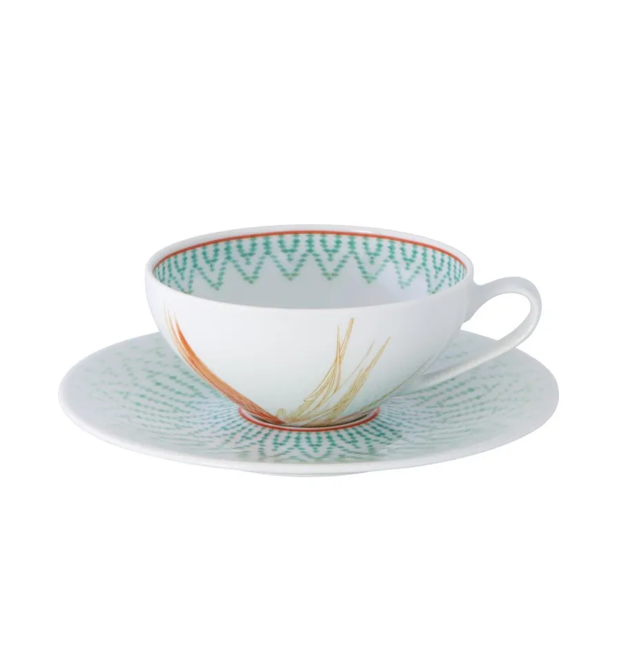 obrazek 1 Porcelanowa filiżanka do herbaty ze spodkiem Fiji z geometrycznym wzorem - Vista Alegre