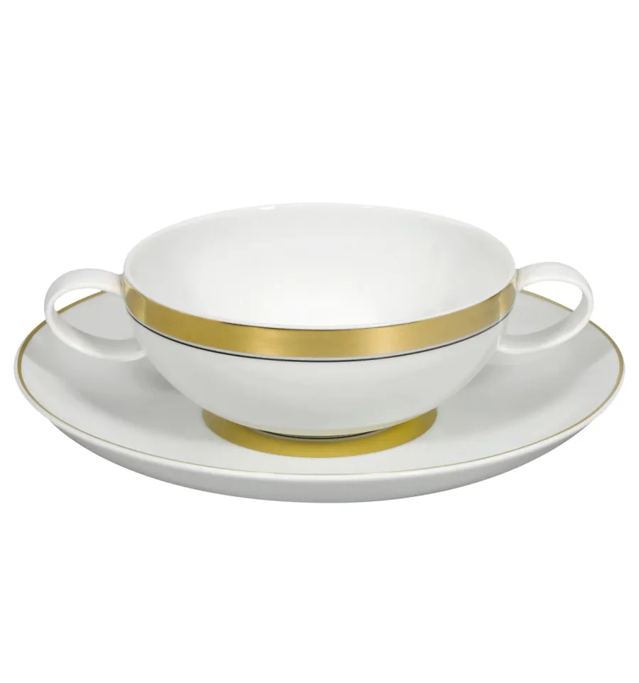picture 1 Porcelain Domo Gold cup and saucer with a golden finish - Vista Alegre