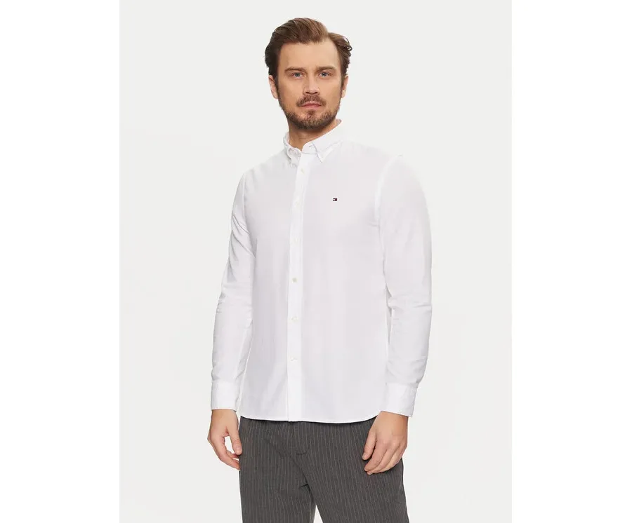 obrazek 1 Tommy Hilfiger Koszula Flex Dobby MW0MW37578 Biały Slim Fit