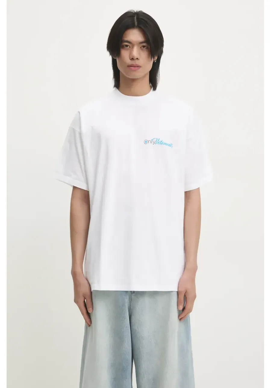 obrazek 1 VETEMENTS t-shirt bawełniany Only Vetements Regular męski kolor biały z nadrukiem UA66TR755W