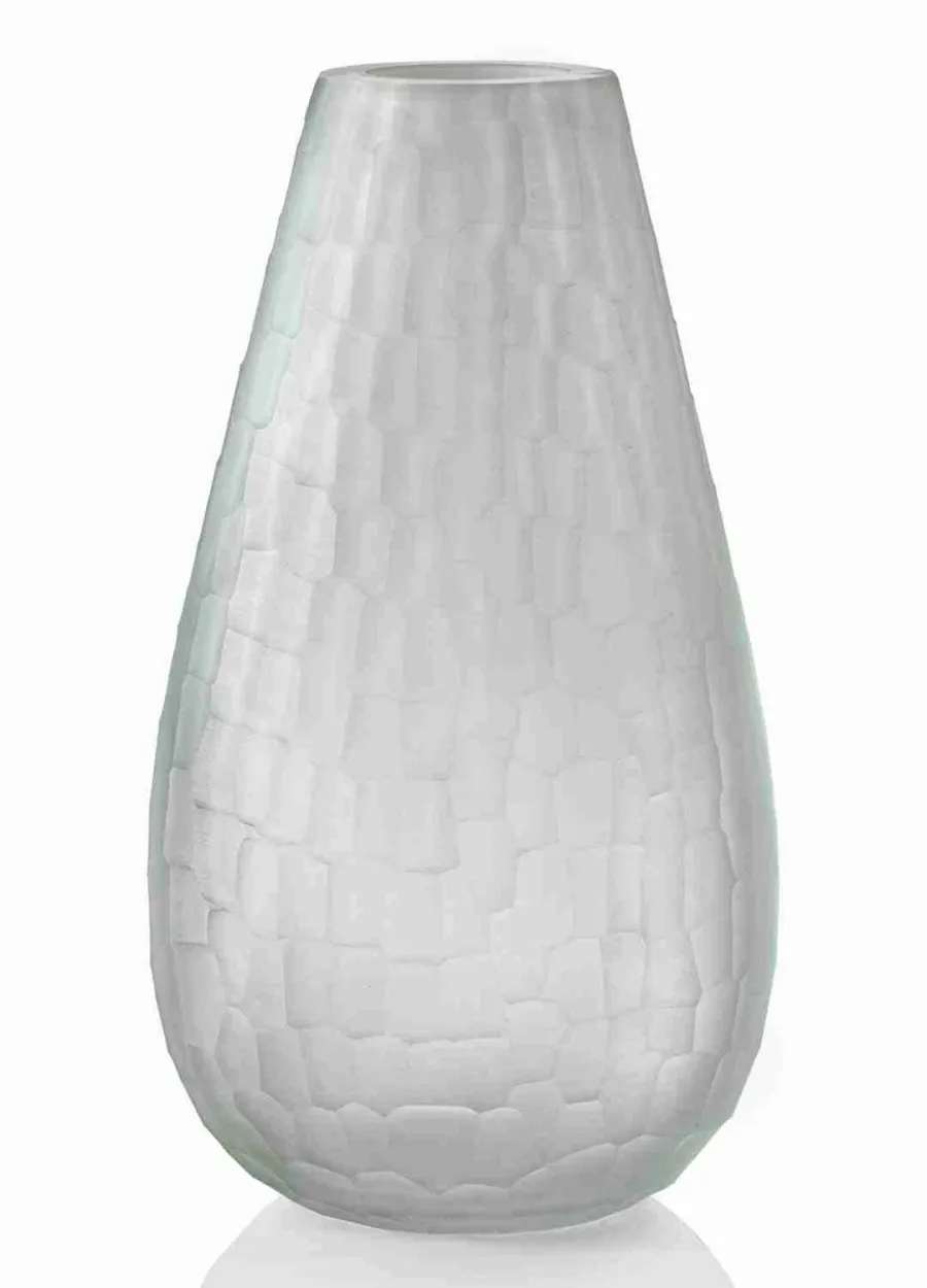 obrazek 2 Designerski biały kuty wazon ze szkła Murano