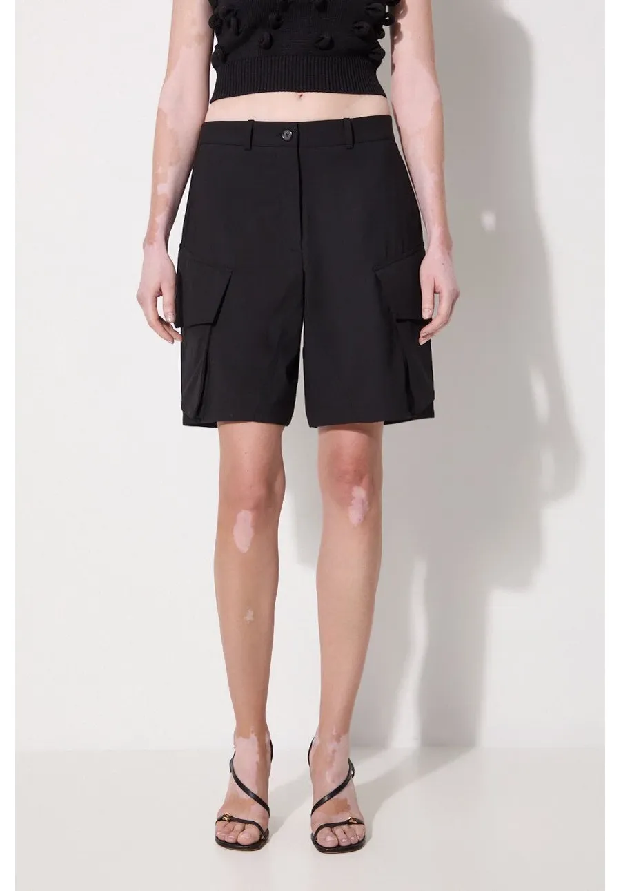 obrazek 1 JW Anderson szorty wełniane Cargo Tailored Shorts kolor czarny gładkie high waist SR0094.PG1321.999
