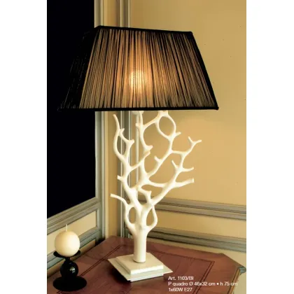 Zdjęcie Wyjątkowa lampa z białym koralem i czarnym prostokątnym kloszem – Il Paralume Marina