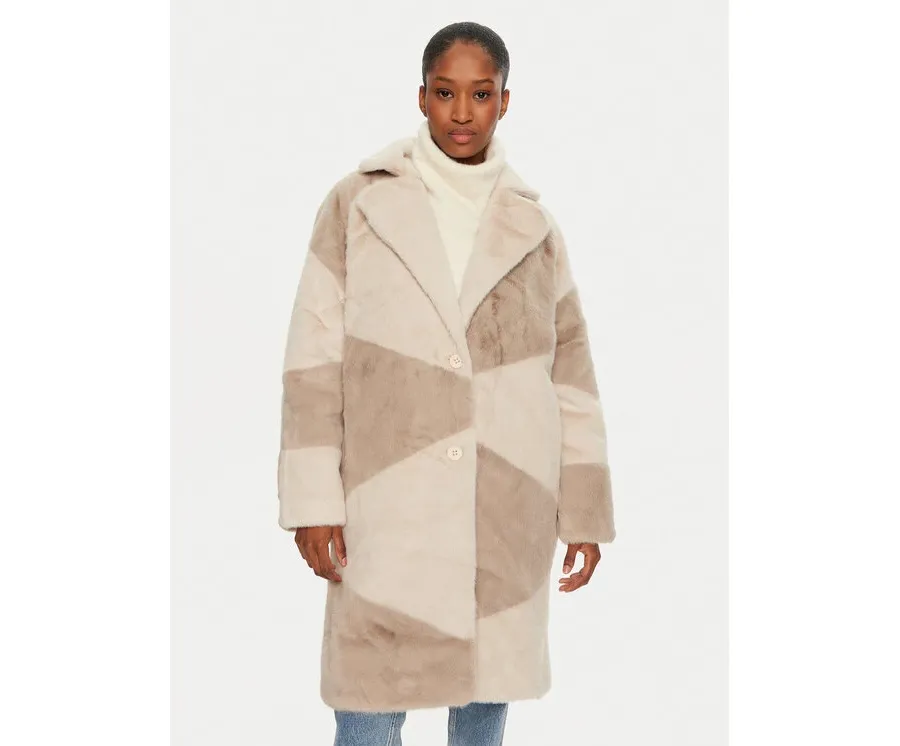 obrazek 1 Bomboogie Kożuch CW8698TFSB4 Beżowy Loose Fit