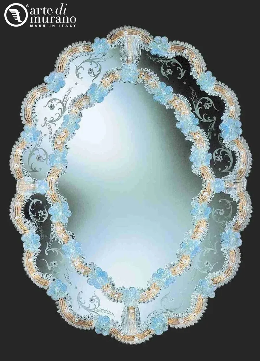 obrazek 1 Prestiżowe lustro weneckie ze szkła Murano