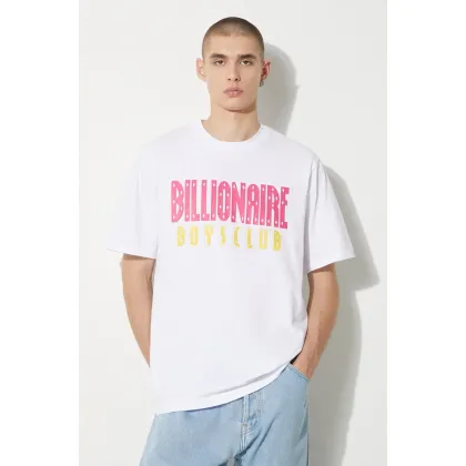 Zdjęcie Billionaire Boys Club t-shirt bawełniany Straight Logo męski kolor biały z nadrukiem B24243