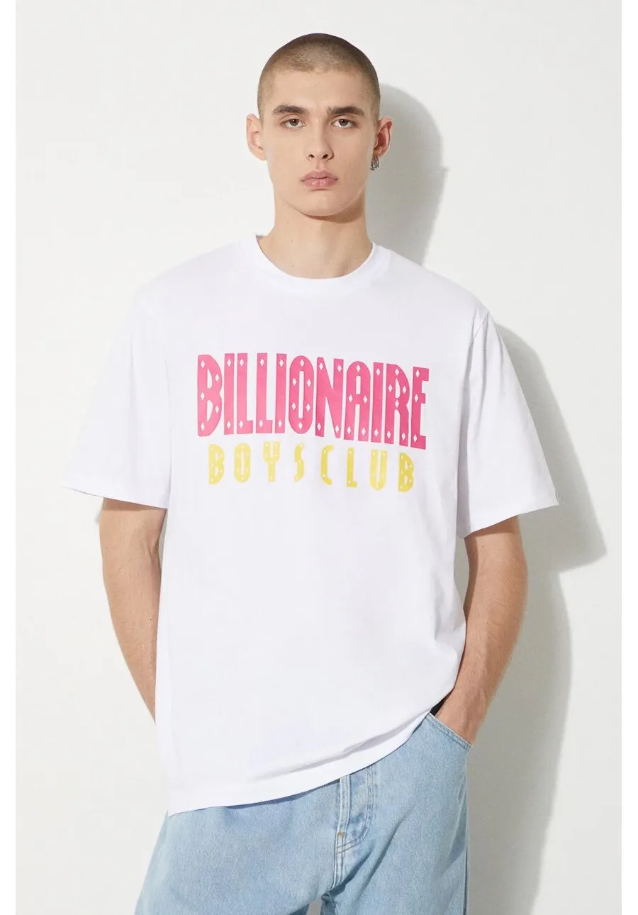 obrazek 1 Billionaire Boys Club t-shirt bawełniany Straight Logo męski kolor biały z nadrukiem B24243