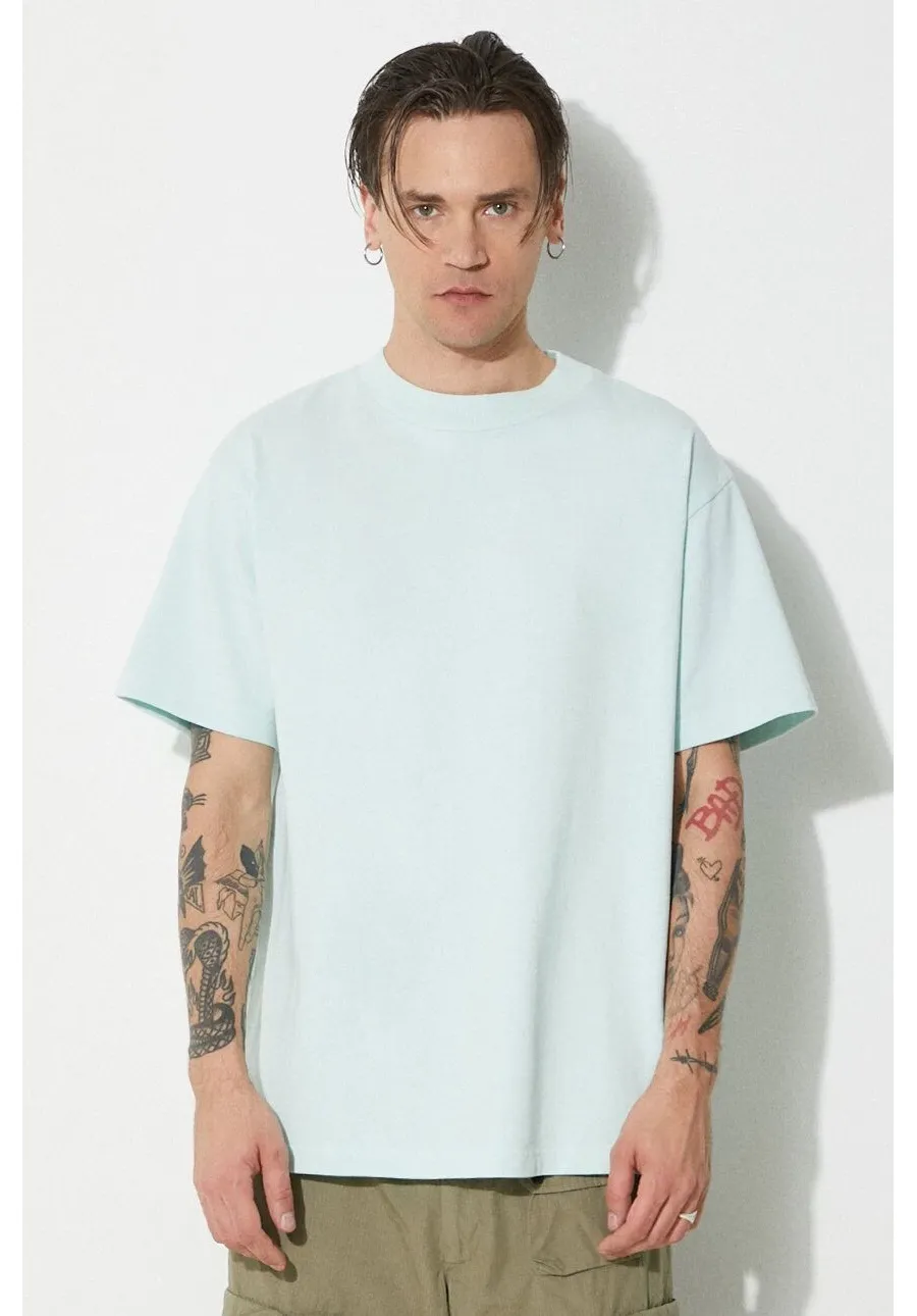 obrazek 1 424 t-shirt bawełniany Alias T-Shirt męski kolor turkusowy gładki FF4SMH01AP-JE341.619