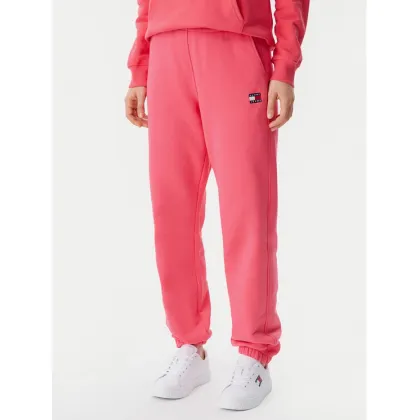 Zdjęcie Tommy Jeans Spodnie dresowe Badge DW0DW20679 Różowy Regular Fit