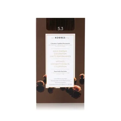 Zdjęcie KORRES Argain Oil Advanced Hair Colour Golden Honey Light Brown / Light Brown Gold 5.3 Farba do włosów 1 szt.