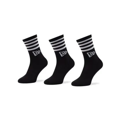 Zdjęcie New Era Zestaw 3 par wysokich skarpet unisex Stripe Crew 13113627 Czarny