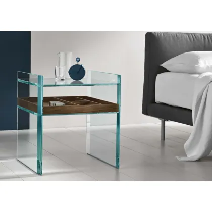 Zdjęcie Wielofunkcyjny stolik nocny z przezroczystego szkła - Tonelli Design