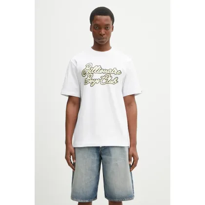 Zdjęcie Billionaire Boys Club t-shirt bawełniany Diamond Script Logo T-Shirt męski kolor biały z nadrukiem B25162