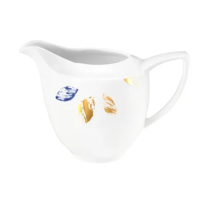 Picture Exclusive white porcelain cream jug with beautiful decoration - Tettau