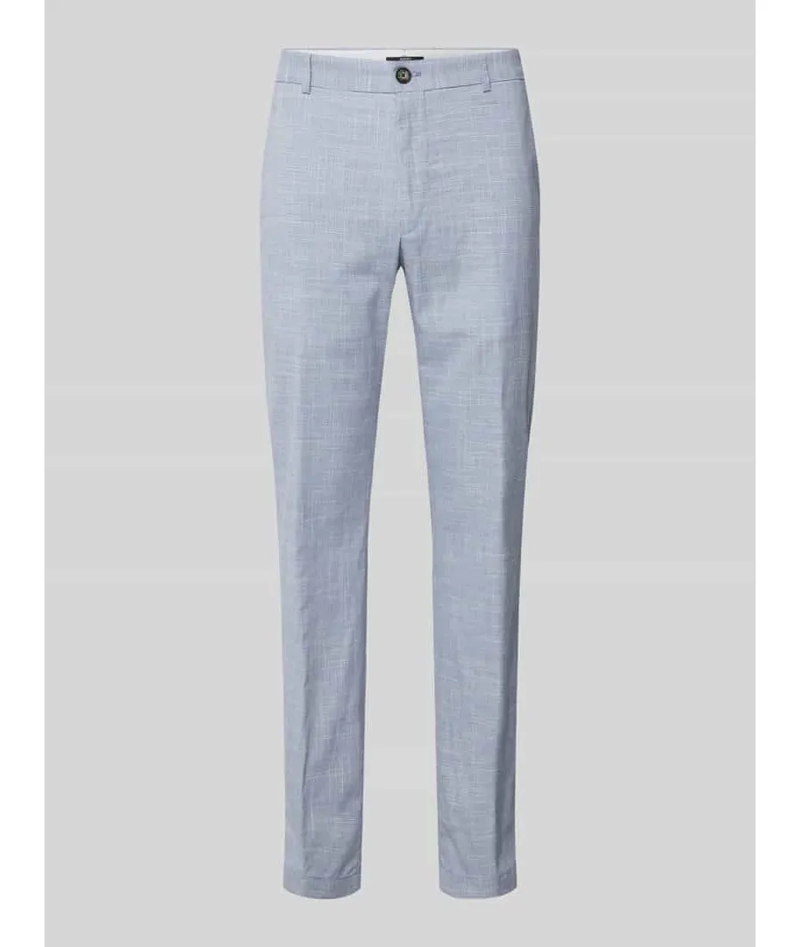 obrazek 1 Spodnie do garnituru o kroju slim fit z fakturowanym wzorem model ‘Hank’