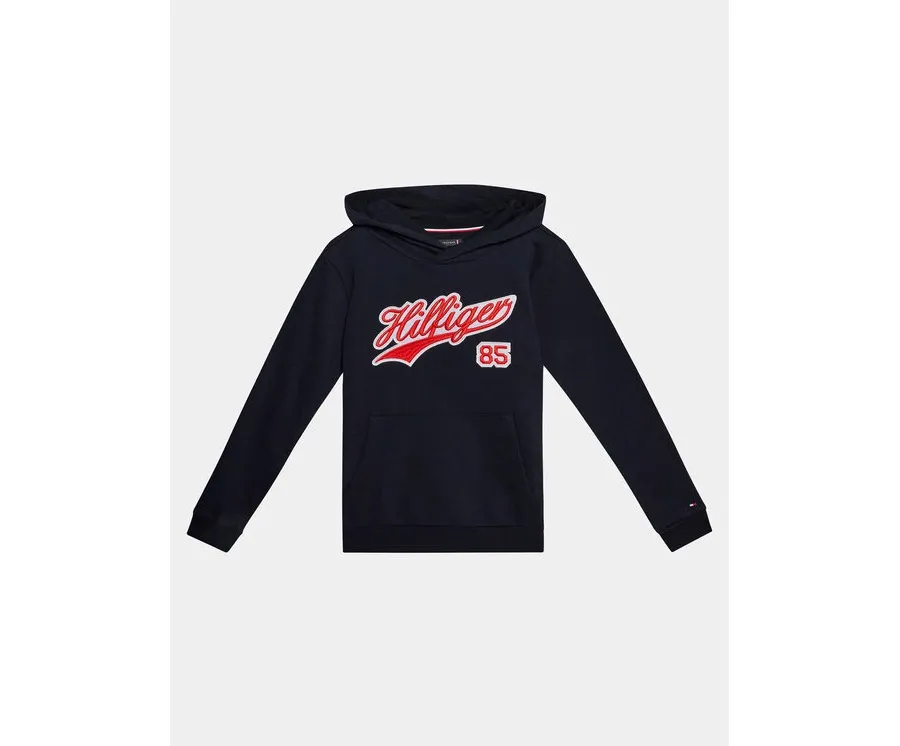 obrazek 1 Tommy Hilfiger Bluza Hilfiger Script Hoodie KB0KB08718 Niebieski Regular Fit