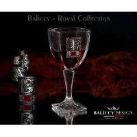Zdjęcie Kieliszek kryształowy do wina z kryształem rubinowym - Bohemia Royal Collection