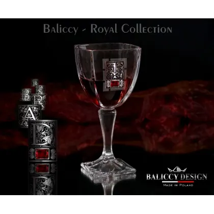 Zdjęcie Kieliszek kryształowy do wina z kryształem rubinowym - Bohemia Royal Collection
