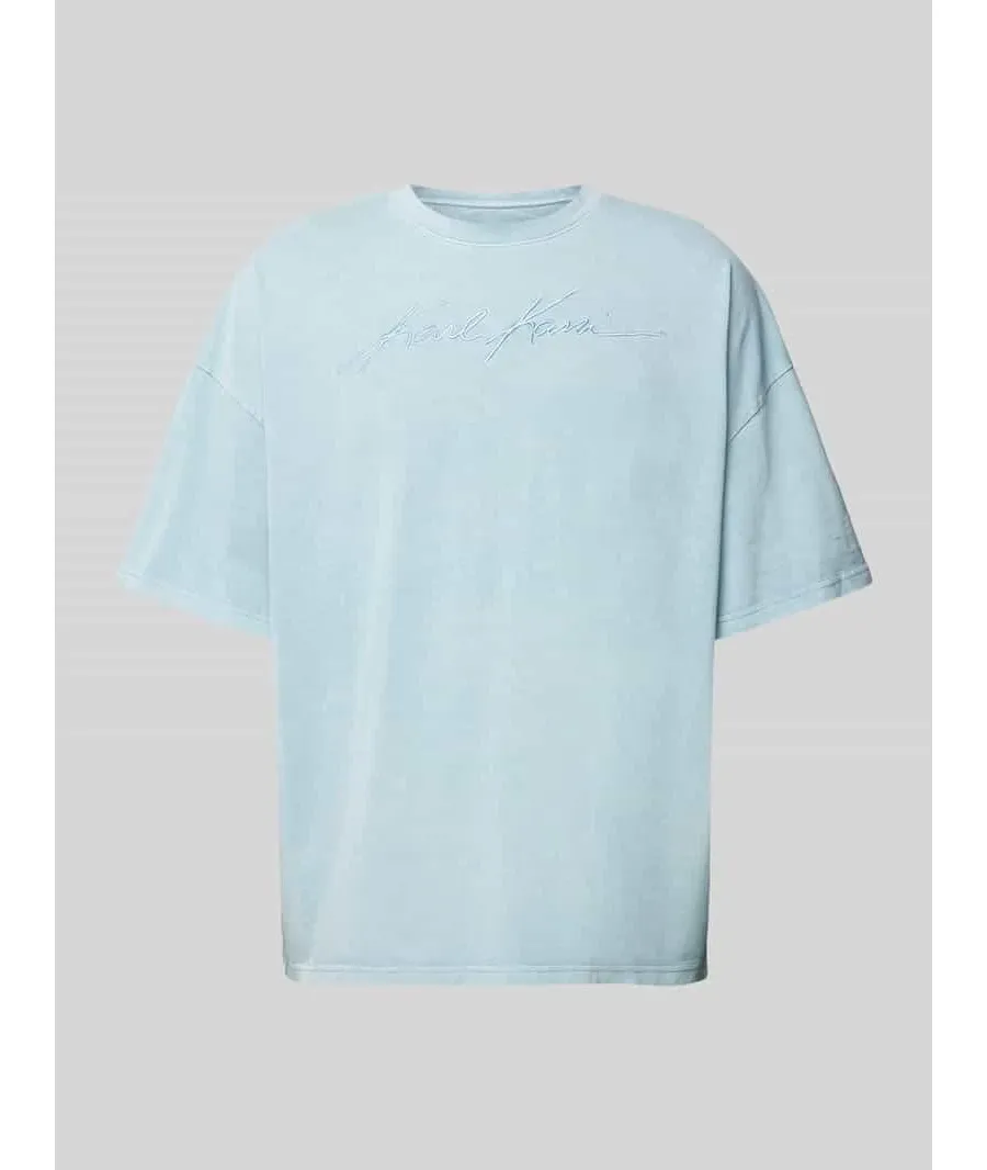 obrazek 1 T-shirt o pudełkowym kroju z wyhaftowanym logo