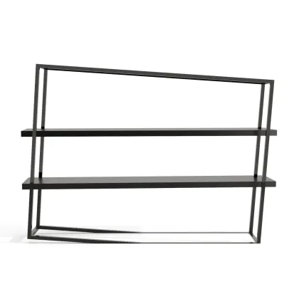 Picture Portuguese bookshelf made of matte black lacquered wood