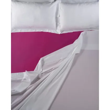 Zdjęcie Fuksjowe prześcieradło z satyny bawełnianej