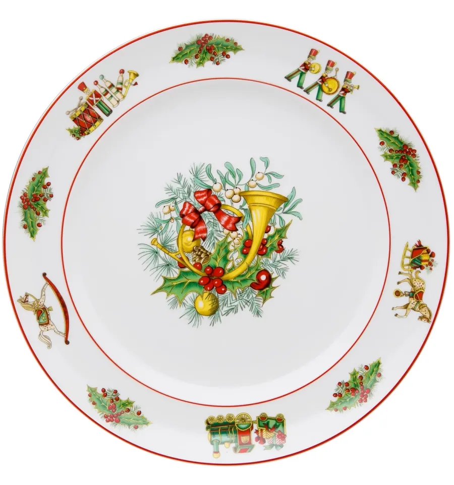 obrazek 1 Porcelanowy płaski okrągły talerz-półmisek ze świątecznej kolekcji Christmas Magic - Vista Alegre