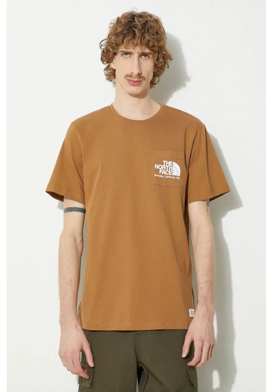 obrazek 1 The North Face t-shirt bawełniany M Berkeley California Pocket S/S Tee męski kolor brązowy z nadrukiem NF0A87U21731
