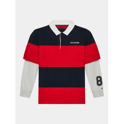 Zdjęcie Tommy Hilfiger Bluza Rugby Stripe Polo L/S KB0KB08736 Czerwony Regular Fit