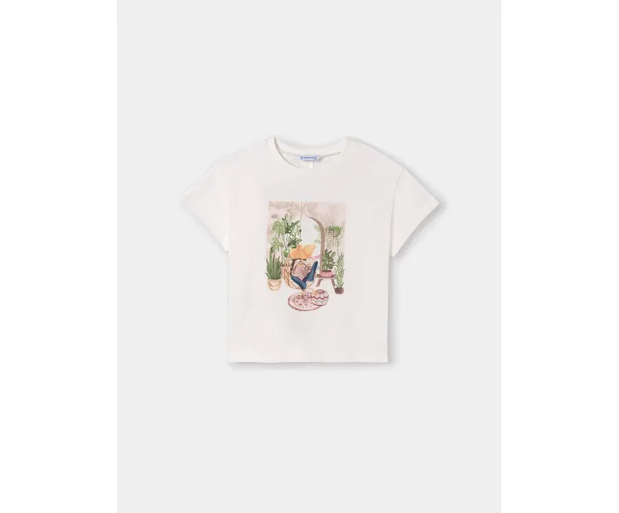 obrazek 1 Mayoral T-Shirt 6008 Biały Regular Fit