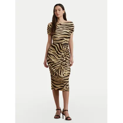 Zdjęcie LAUREN RALPH LAUREN Sukienka koktajlowa 200973604001 Beżowy Slim Fit