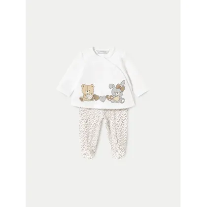 Zdjęcie Mayoral Komplet bluzka i półśpiochy 1588 Biały Regular Fit