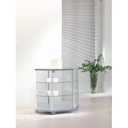 Zdjęcie Elegancka narożna lada ekspozycyjna z profilami aluminiowymi