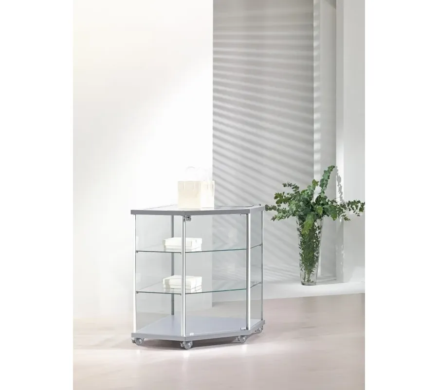 obrazek 1 Elegancka narożna lada ekspozycyjna z profilami aluminiowymi
