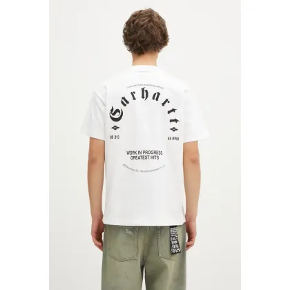 Zdjęcie Carhartt WIP t-shirt bawełniany Greatest Hits męski kolor biały z nadrukiem I034394.00AXX