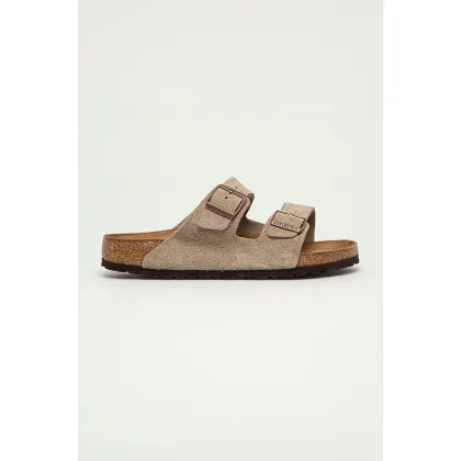 Zdjęcie Birkenstock klapki zamszowe Arizona męskie kolor szary 951301