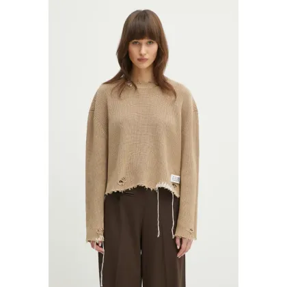 Zdjęcie MM6 Maison Margiela sweter bawełniany damski kolor beżowy S52HL0036