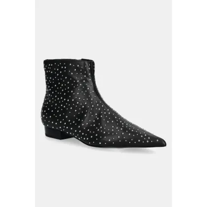Zdjęcie Stand Studio botki skórzane Pamela Boot damskie kolor czarny na płaskim obcasie 66338-7780