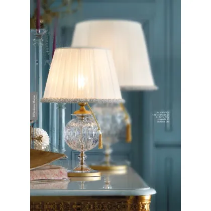 Zdjęcie Elegancka włoska kryształowa lampa stołowa z kloszem – Il Paralume Marina