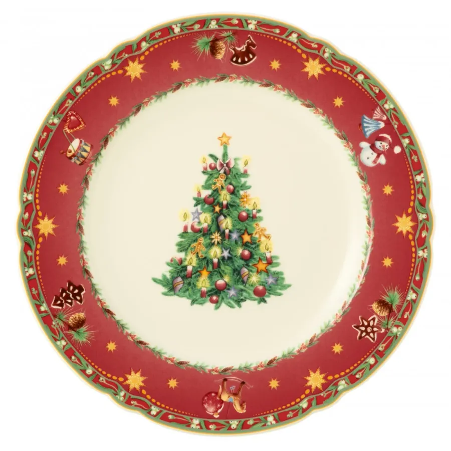 obrazek 1 Okrągły porcelanowy talerz obiadowy 25 cm z bogatym świątecznym zdobieniem - Seltmann Weiden