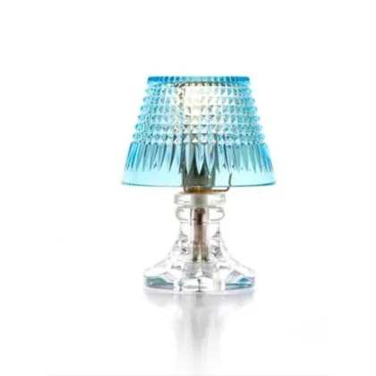 Zdjęcie Stylowa lampa stołowa z niebieskim kryształowym kloszem – Il Paralume Marina