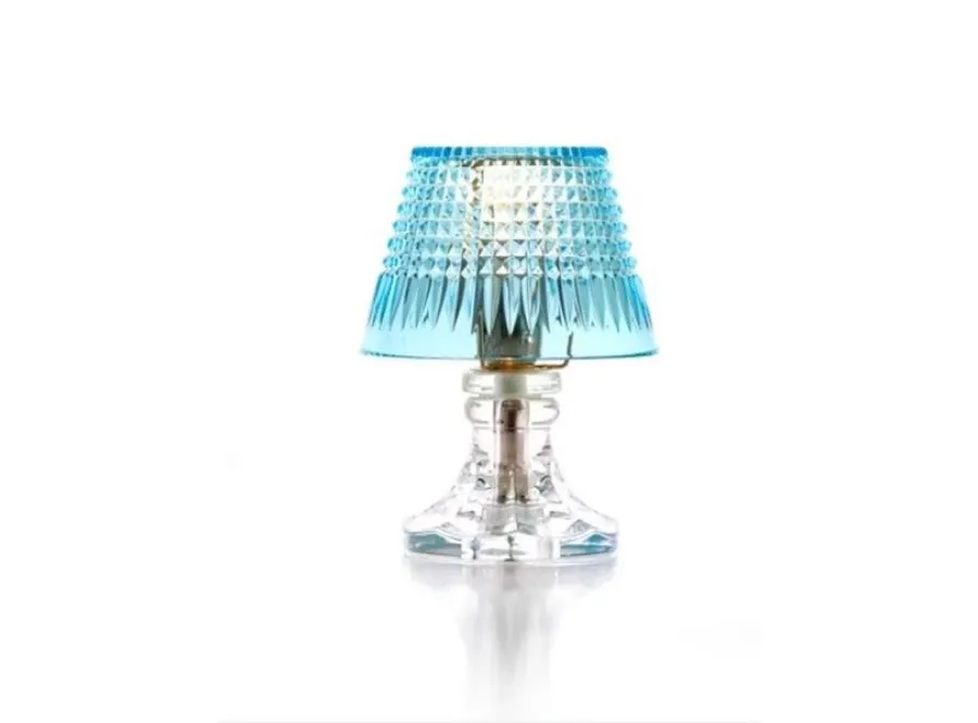 obrazek 1 Stylowa lampa stołowa z niebieskim kryształowym kloszem – Il Paralume Marina