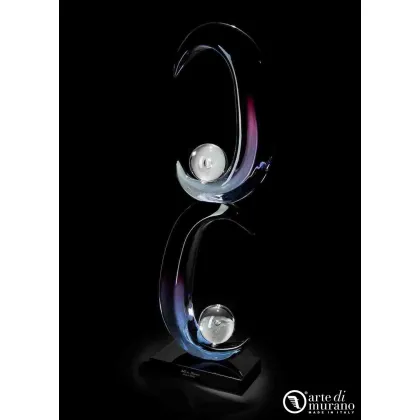 Zdjęcie Abstrakcyjny szklany podwójny węzeł Murano