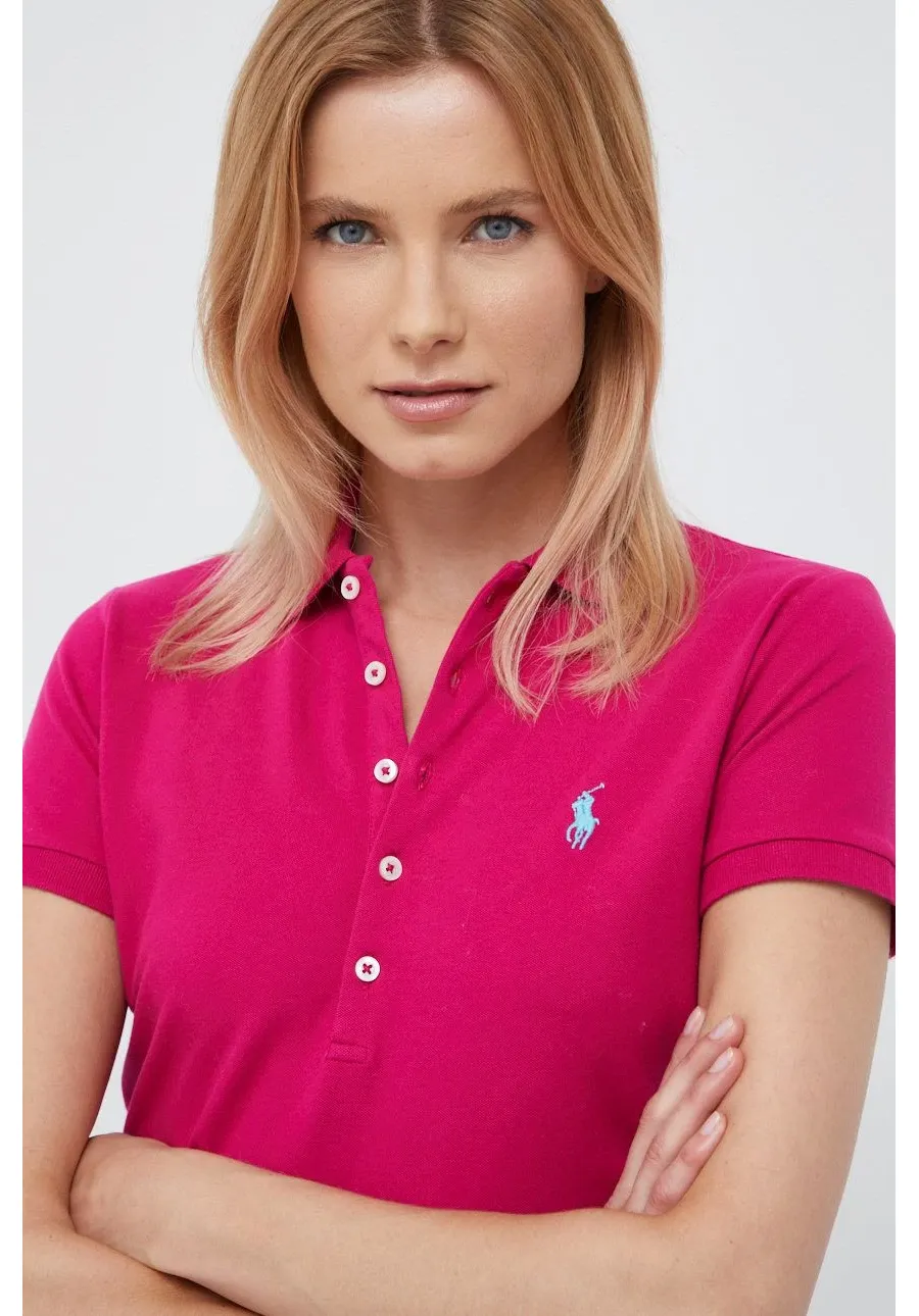 obrazek 1 Polo Ralph Lauren polo 211870245034 damski kolor różowy z kołnierzykiem