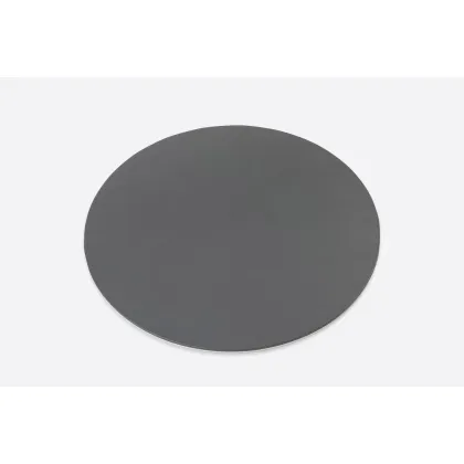 Picture Stylish round double-sided leather table or desk pad in gray and white - for a study or office
