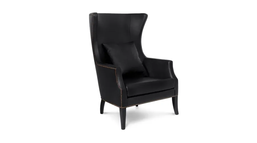 obrazek 2 Skórzany czarny fotel do salonu z Portugalii