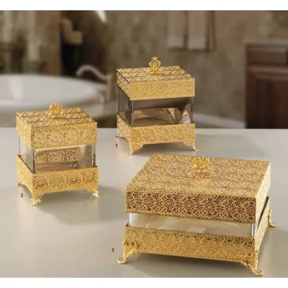 Picture Elegant containers with gold decorations for jewelry or other trinkets