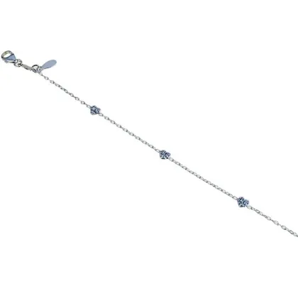 Zdjęcie Cudowna dziewczęca bransoletka z cyrkoniowymi sercami pave